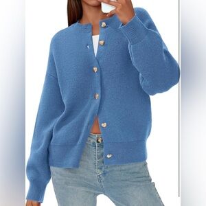 Elegant Blue Women's Cardigan